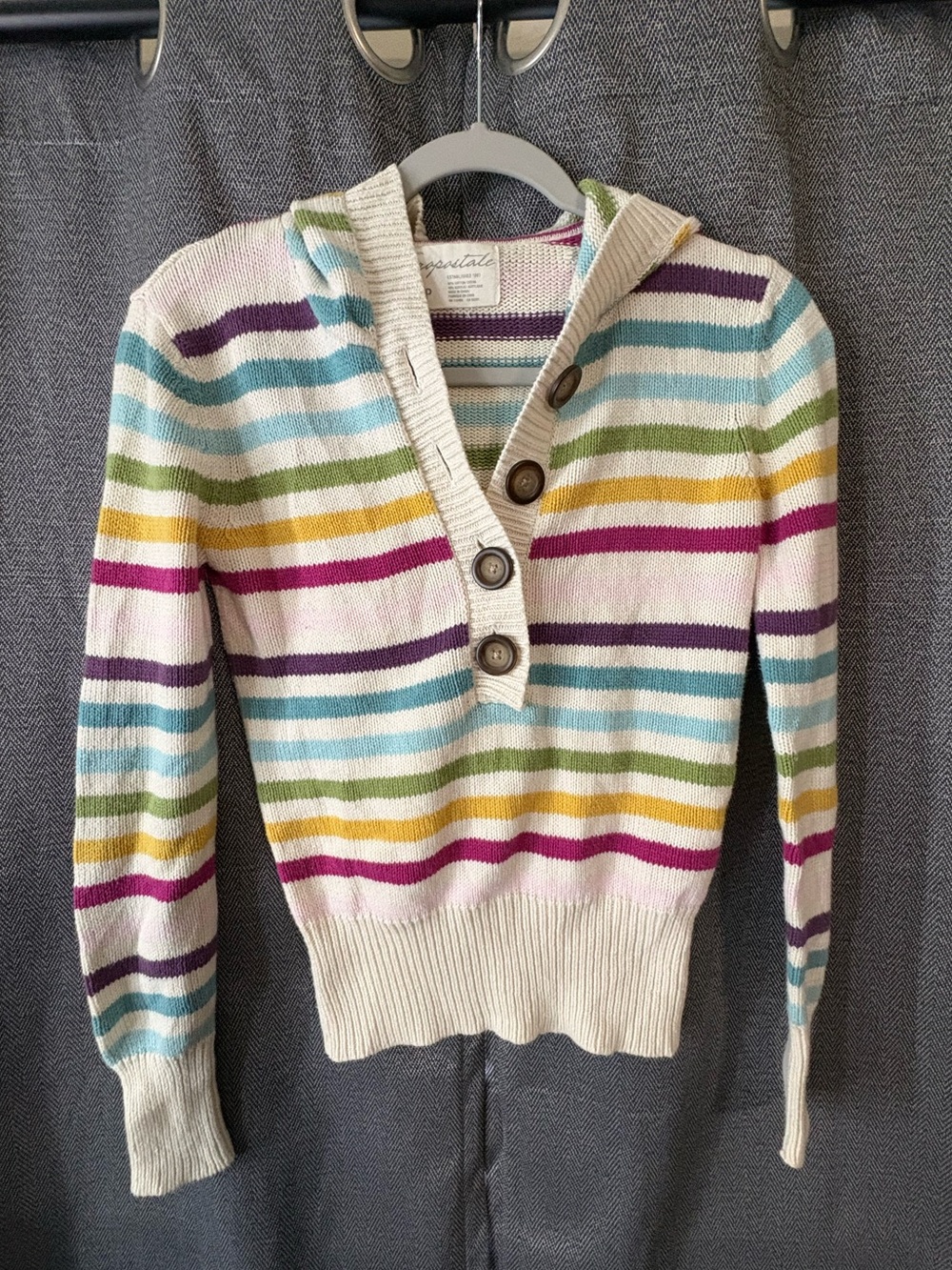 Women's Y2K Aeropostale Rainbow Striped Sweater Size Small